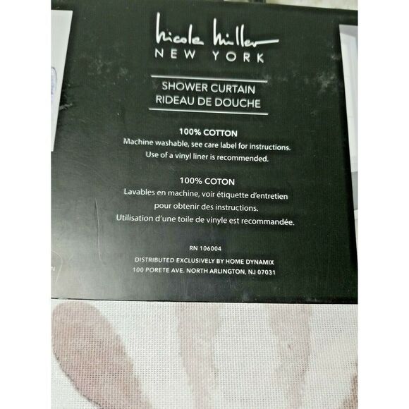 Nicole Miller New York Shower Curtain Emery  72 x 72 - NEW Beige/Brown/Black NEW - Picture 5 of 5